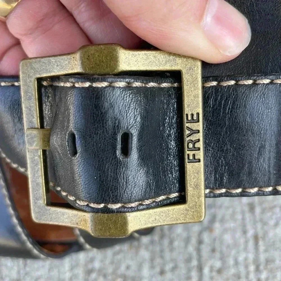 Frye Amy criss cross black leather heels size 8 Block Strappy - Picture 5 of 7